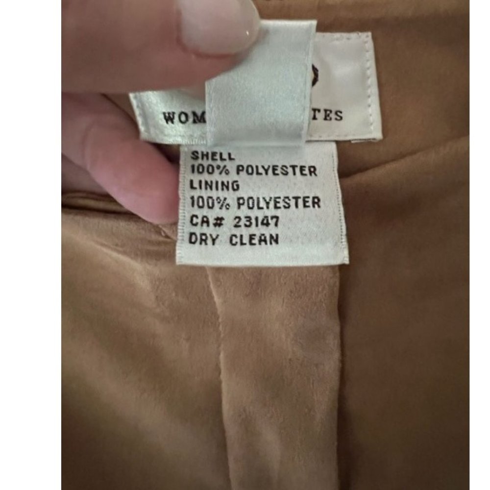Talbots Suede-look Moleskin Pants, caramel color, 18W Petite - Picture 2 of 7